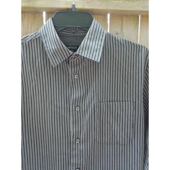 Van Heusen long sleeve dress shirt men's S/P 14-14 1/2 gray & blue striped - Picture 2 of 5